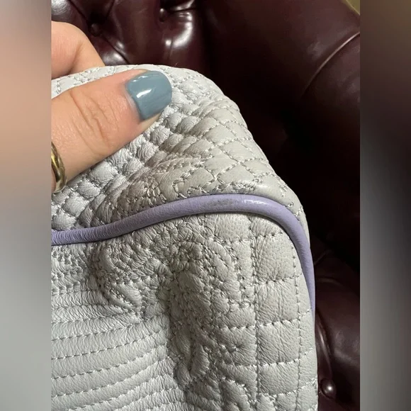 Versace Purple Micro Vanitas Flap Shoulder Bag with Chain - Picture 4 of 16